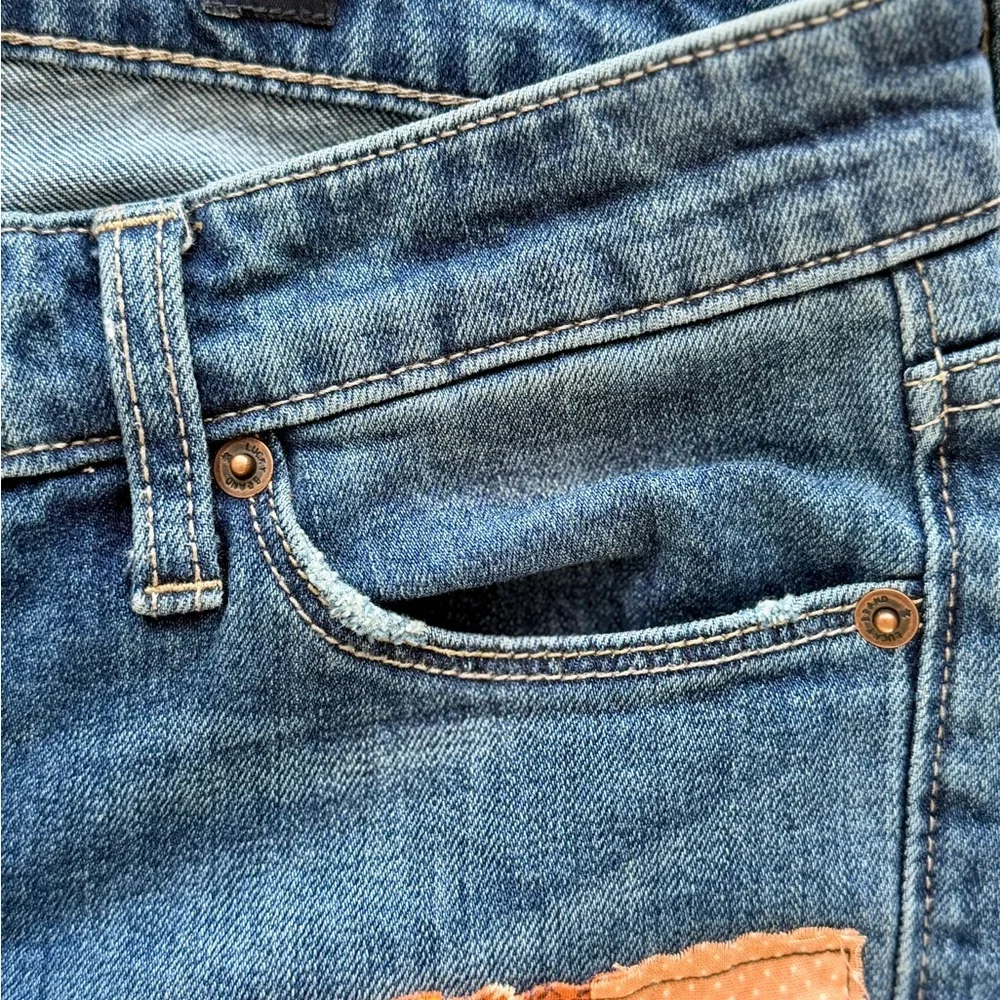 Lucky Brand Handcrafted Patchwork Jeans Size 27 / 4 Boho Quilt Denim